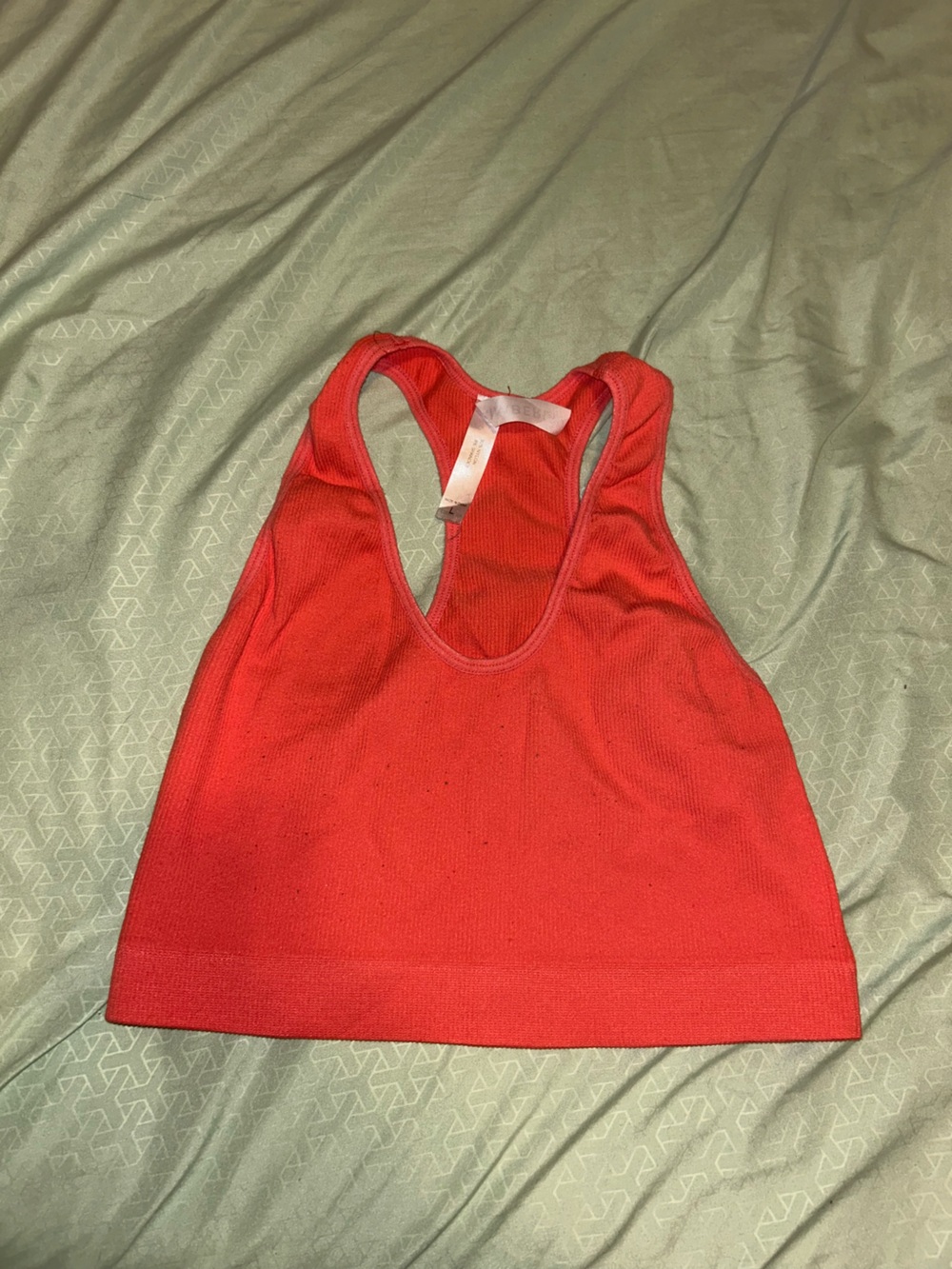 Seamless Red Racerback Sports Bra - Unbranded